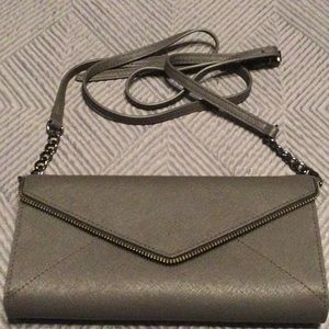 Rebecca Minkoff dark gray (graphite) saffiano leather crossbody bag. NWT